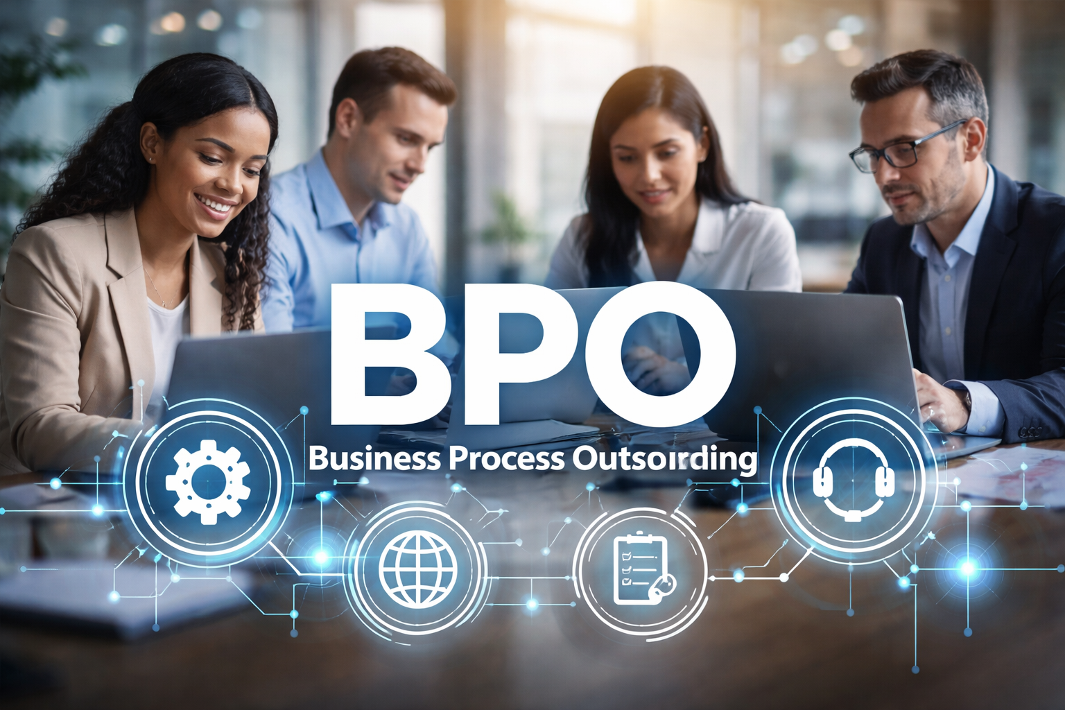 Business Process Outsourcing team delivering customer support services from a professional South African BPO office.