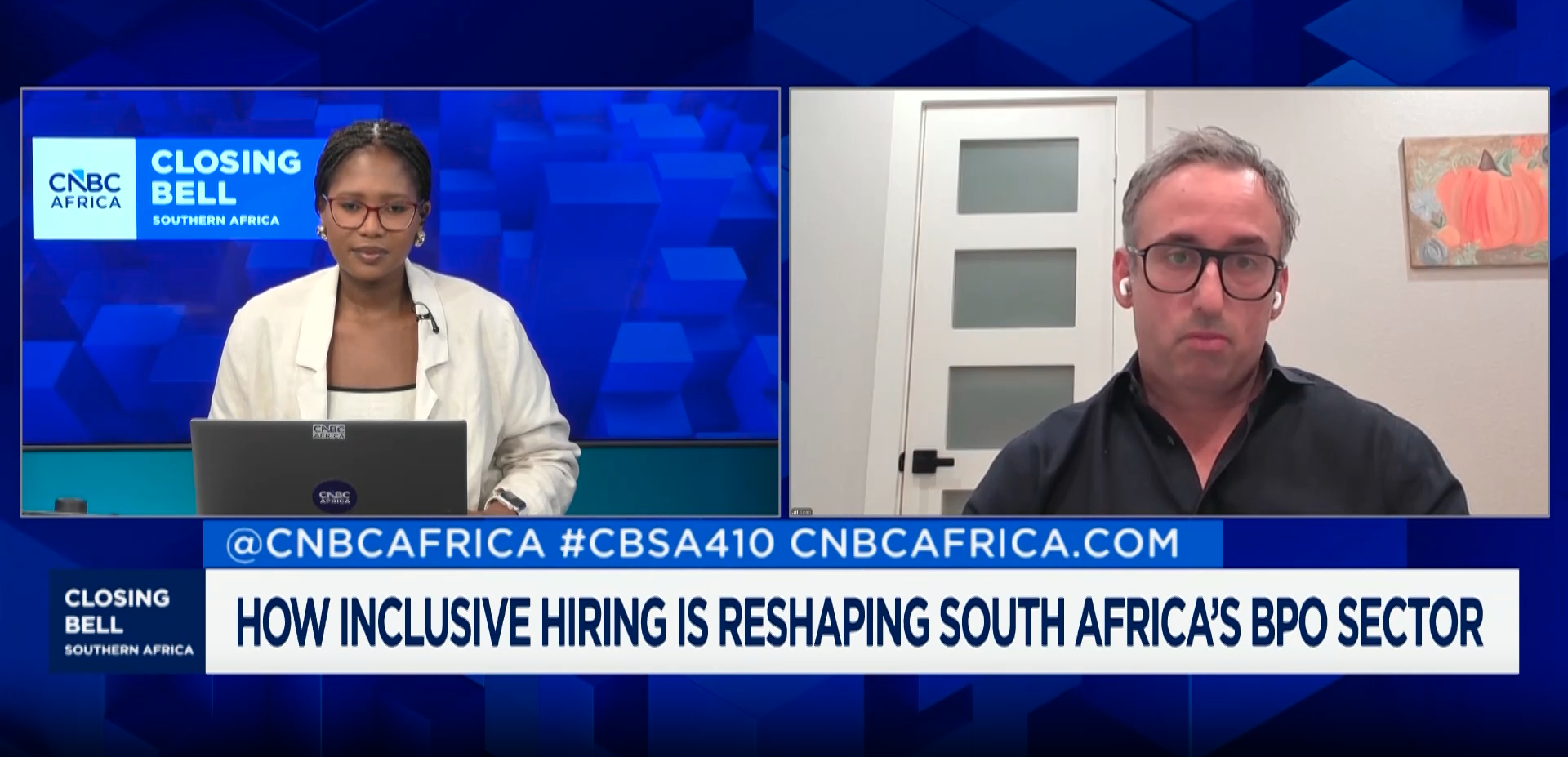 Afrishore BPO founder Sean Effune interviewed on CNBC Africa about inclusive hiring in South Africa's BPO